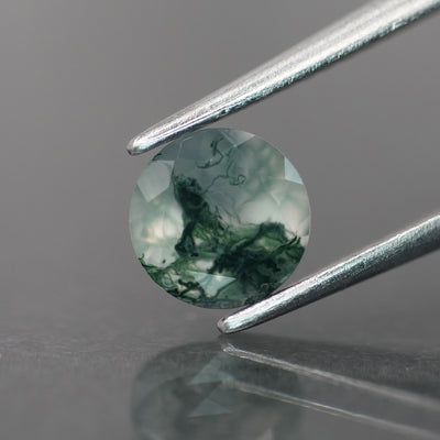 Moss agate | green color, round-cut, 6mm, 0.7ct - choose yours - Eden Garden Jewelry™
