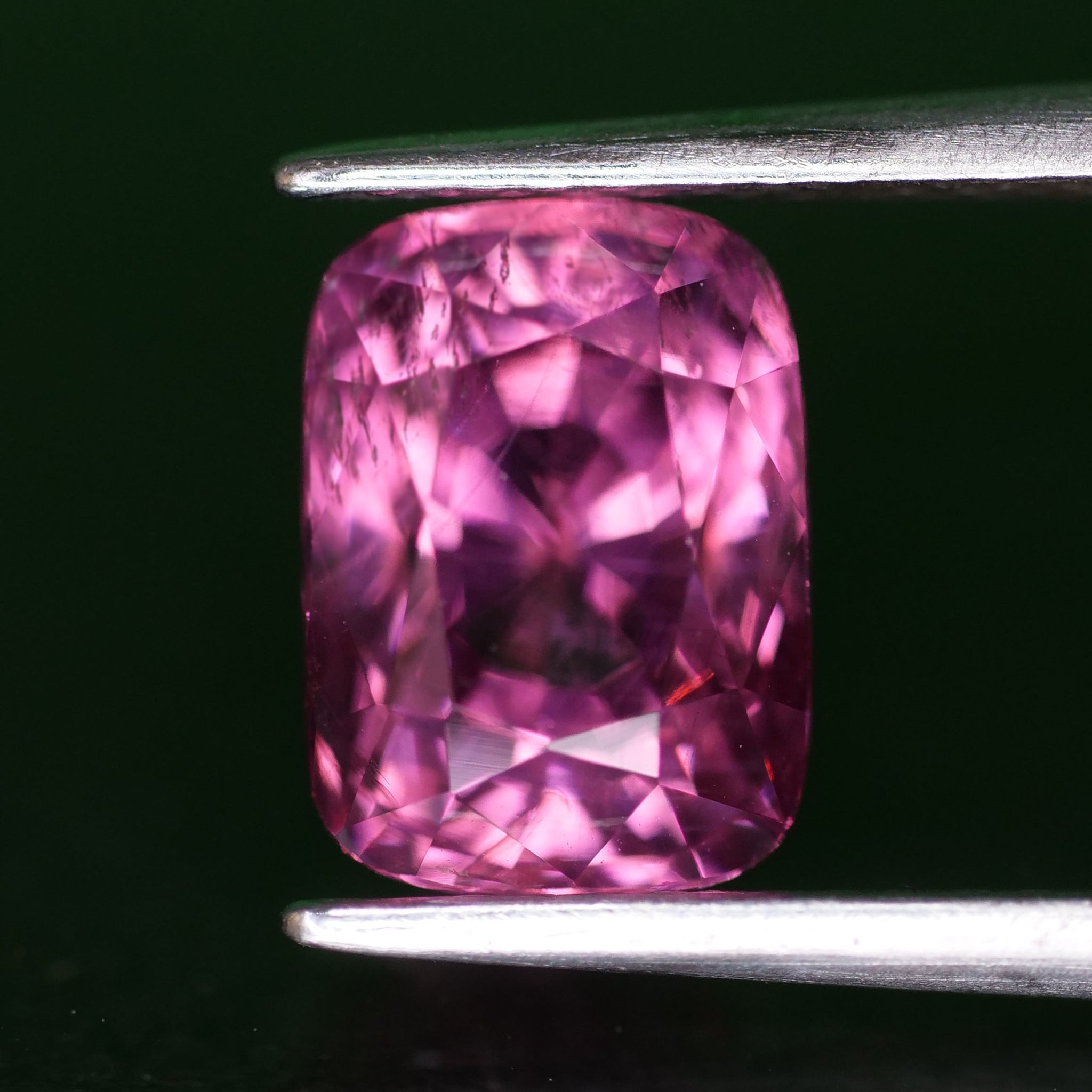 Pink Spinel | natural, fuchsia purplish pink color, cushion cut *8.5x6mm, VS, 2.75ct - Eden Garden Jewelry™