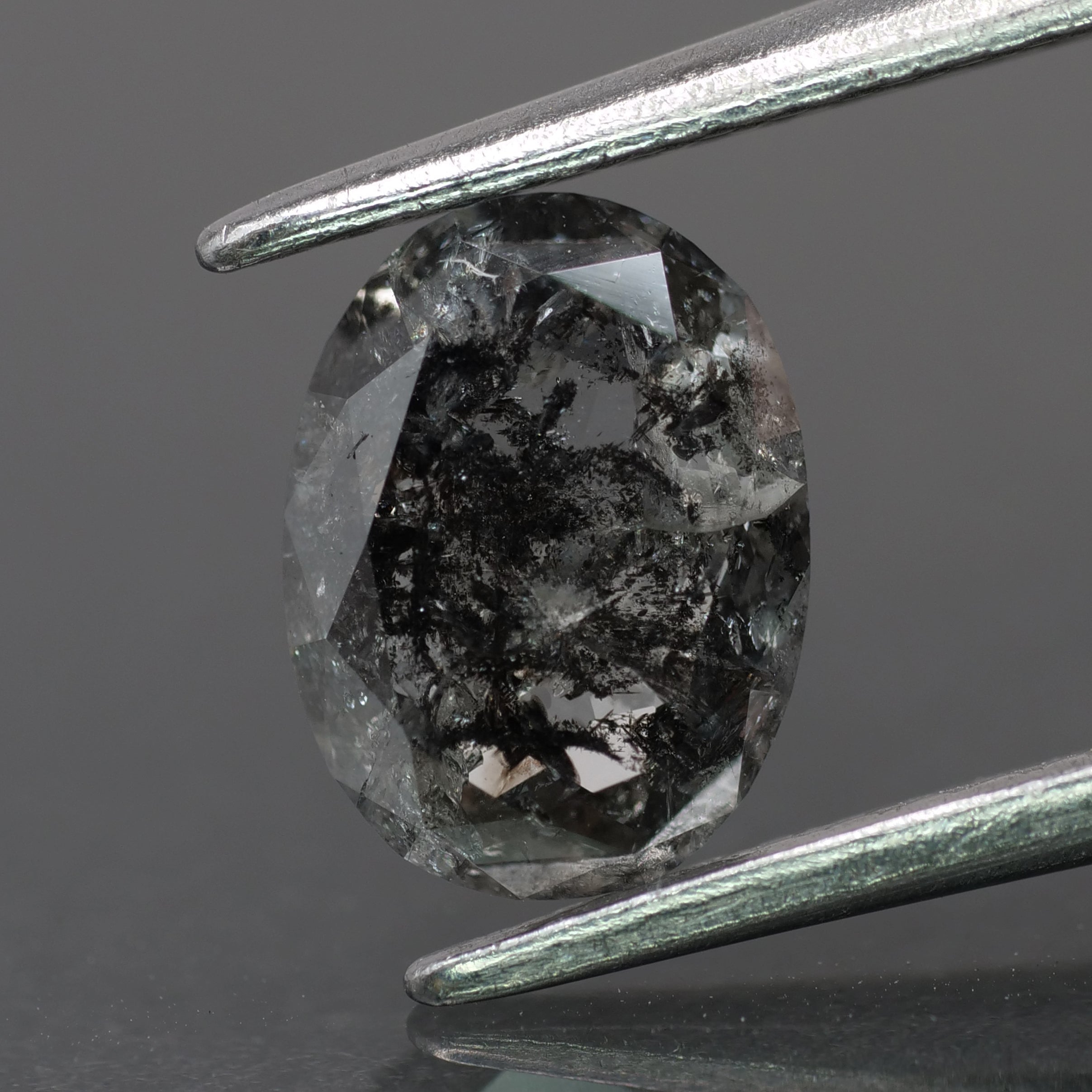 Salt Pepper diamond natural, oval-cut, – Eden