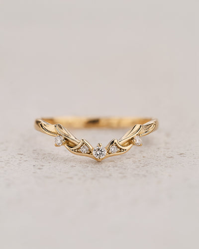 Dragon matching wedding band with diamonds / Draco - Eden Garden Jewelry™