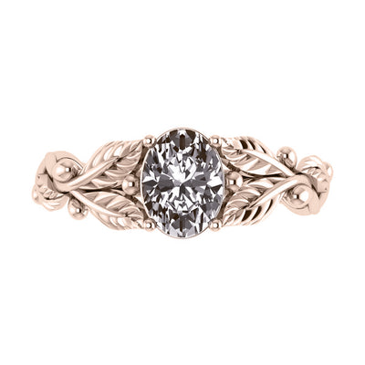 Cornus slim version | custom engagement ring setting for oval gemstone - Eden Garden Jewelry™