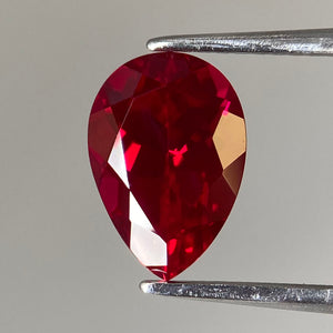 Ruby | Lab created Hydrothermal , pear cut 10x7 mm, *2.60 ct - Eden Garden Jewelry™