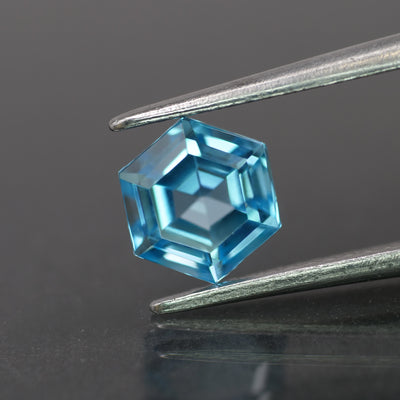 Swiss Topaz | natural, blue color, hexagon-cut, 6mm, 1.2ct - Eden Garden Jewelry™