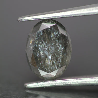 Salt & Pepper diamond | natural, oval-cut, *8x6mm, 1.3ct - Eden Garden Jewelry™