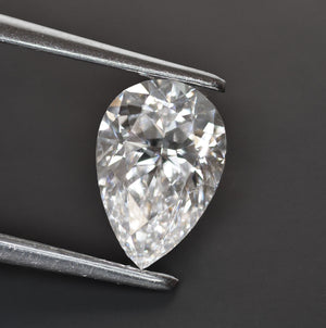 Natural diamond | 1 ct, GIA certified, pear cut 8.4x5.8 mm, H color, VS1 - Eden Garden Jewelry™