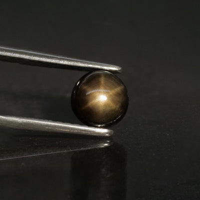 Sapphire | natural, black color, star effect, round/cabochon-cut, 5.5mm, 1.25ct - Eden Garden Jewelry™