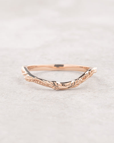 Curved twig wedding ring / matching band for Patricia - Eden Garden Jewelry™