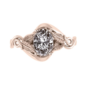 Azalea | custom engagement ring setting for oval gemstone 8x6 mm - Eden Garden Jewelry™