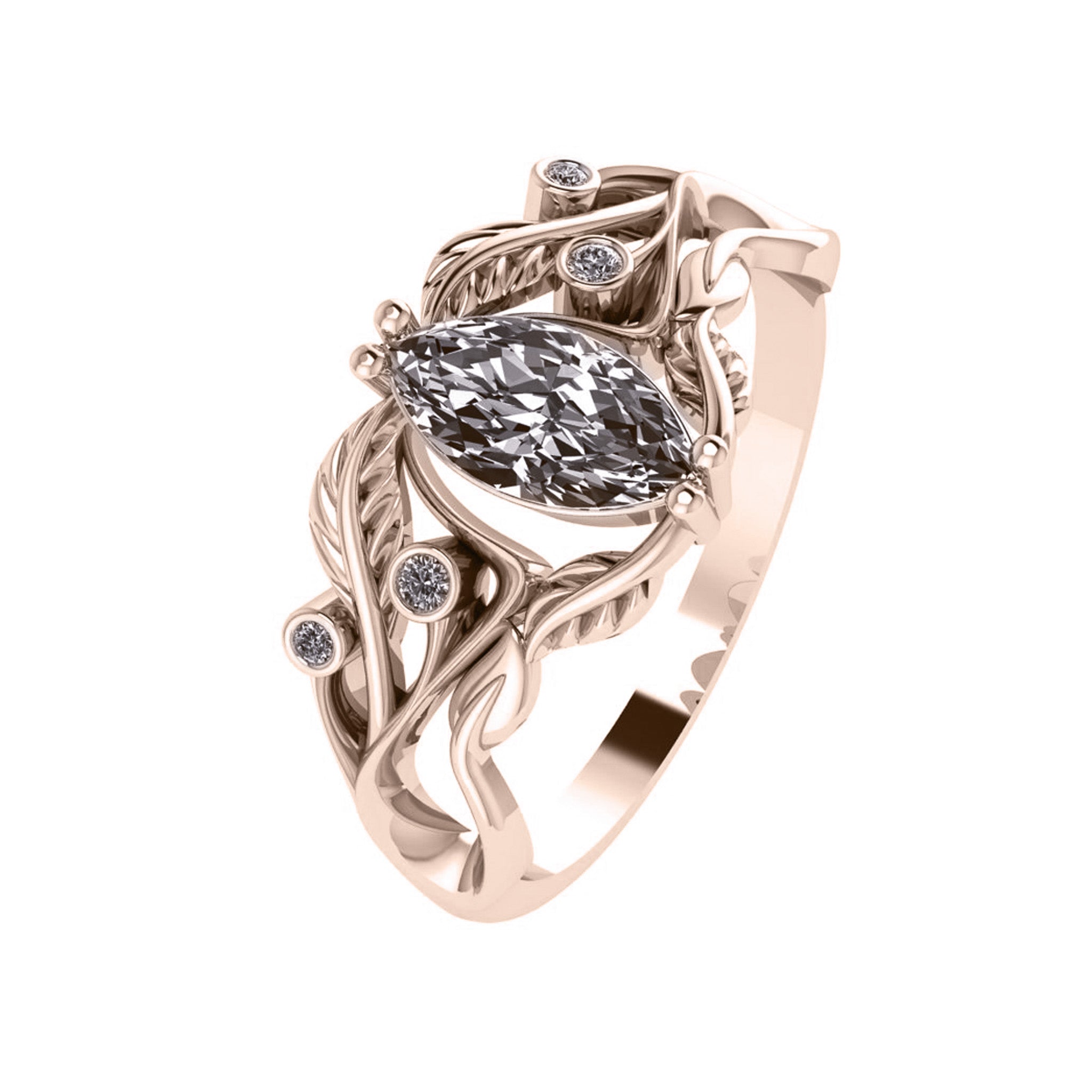 Callisto | marquise cut gemstone engagement ring setting - Eden Garden Jewelry™