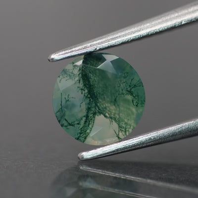 Moss agate | green color, round-cut, 6.5mm, 1ct - choose yours - Eden Garden Jewelry™
