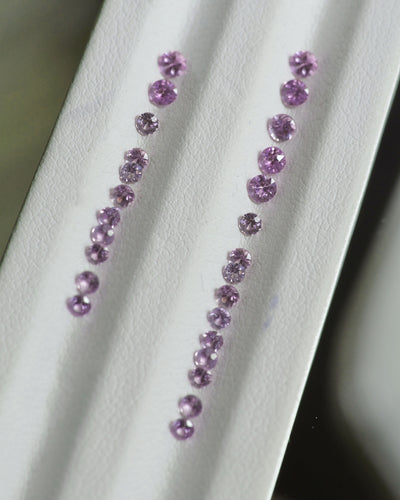 Sapphire | natural, pinkish purple color, round-cut, accent stones - Eden Garden Jewelry™