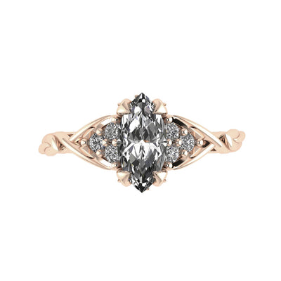Gloria | custom engagement ring setting, marquise-cut 8x4mm - Eden Garden Jewelry™