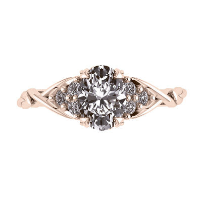 Gloria | custom engagement ring setting, oval-cut 8x6 mm - Eden Garden Jewelry™