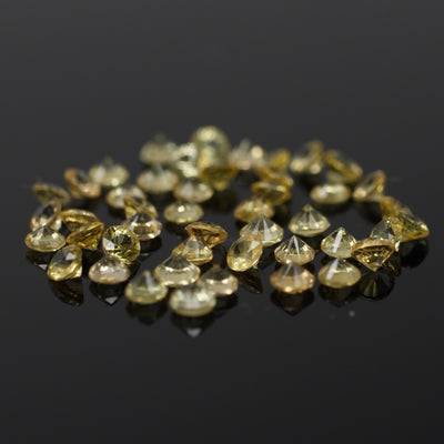 Sapphire | natural, yellow color, round-cut, accent stones - Eden Garden Jewelry™