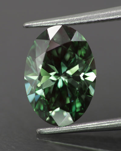 Lab grown diamond | IGI certified | oval-cut, *12x8mm, Fancy vivid green color, VS-VVS, *3ct - Eden Garden Jewelry™
