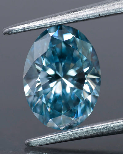 Lab grown diamond | IGI certified | oval-cut, *12x8mm, Fancy vivid blue color, VS-VVS, *3ct - Eden Garden Jewelry™