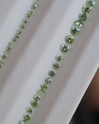Lab diamond | natural, round-cut, light green color, accent stone - Eden Garden Jewelry™