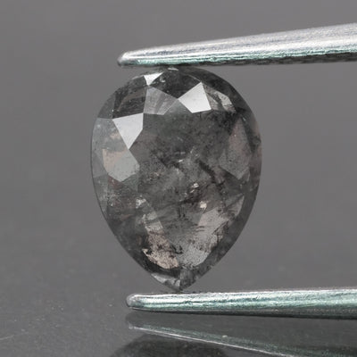 Salt & Pepper diamond | natural, pear-cut, 8x6mm, 1ct - Eden Garden Jewelry™