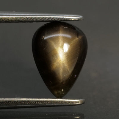 Sapphire | natural, black color, star effect, pear/cabochon-cut, 8.5x6.5mm, 1.8ct - Eden Garden Jewelry™
