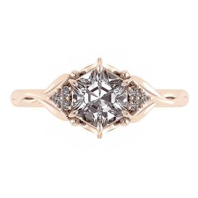 Roma | engagement ring setting with hexagon cut gemstone 6 mm - Eden Garden Jewelry™