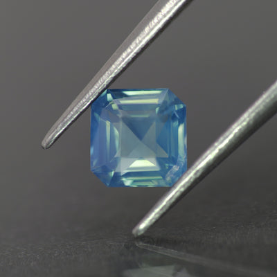 Opalescent Sapphire | CGL Certified | natural, greenish blue color, asscher-cut, *5.5mm, 1.1ct, Madagascar - Eden Garden Jewelry™