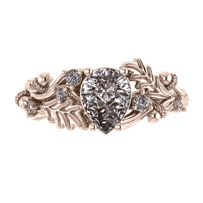 Silviya | custom engagement ring setting, pear-cut 8x6 mm - Eden Garden Jewelry™