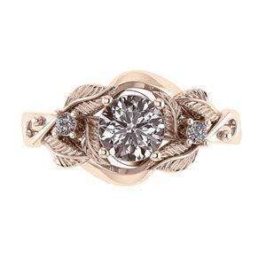 Azalea | custom ring setting, three gemstones ring, 6 mm central, 2 mm sides - Eden Garden Jewelry™