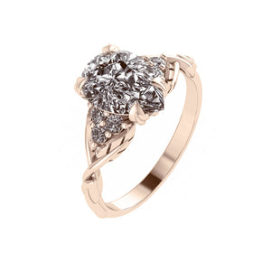 Gloria | 10x7 mm pear cut engagement ring setting - Eden Garden Jewelry™