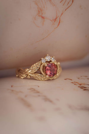 rose gold tourmaline  engagement ring