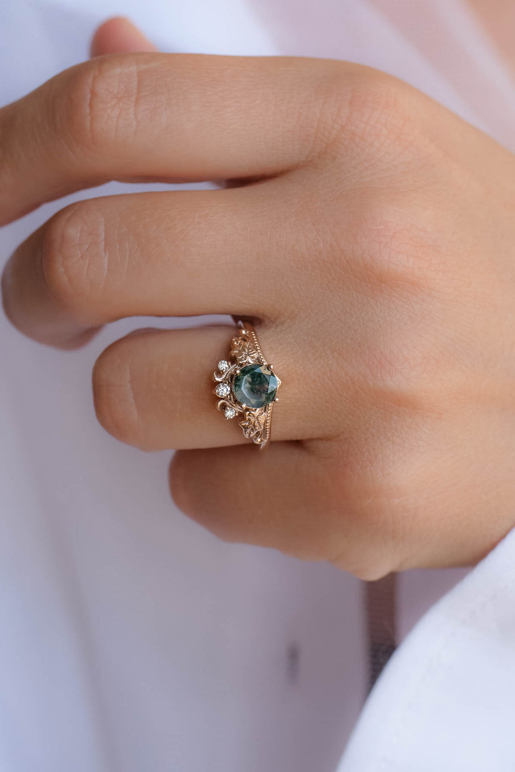 Gorgeous Green Stone Promise Statement outlet Ring