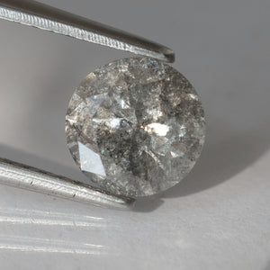 Salt & Pepper diamond | natural, round cut 6mm, 0.8ct - Eden Garden Jewelry™
