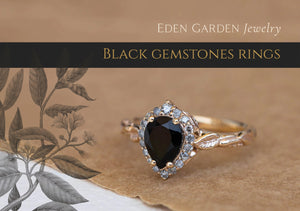 Black gemstones rings