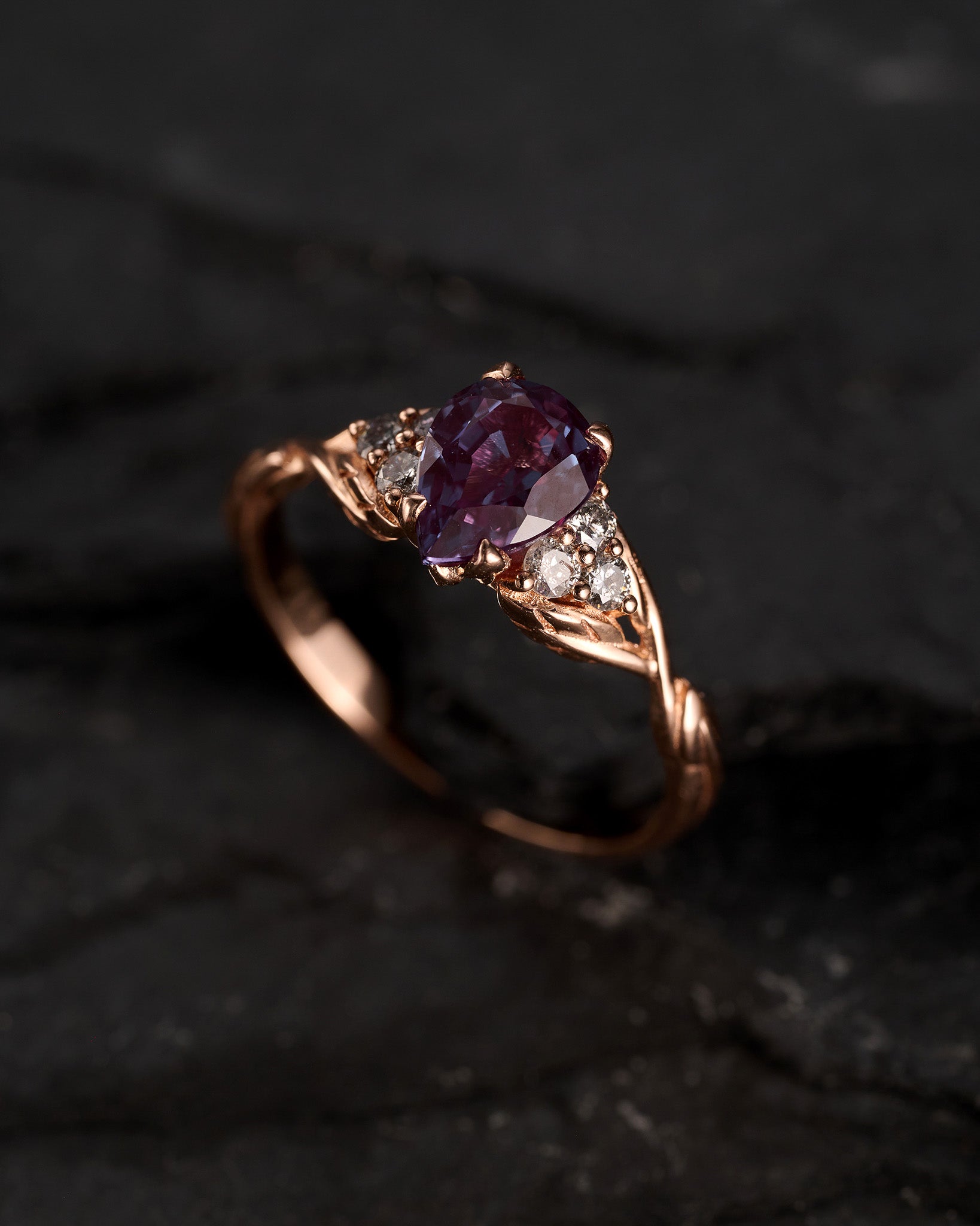 emerald cut engagement rings, nature inspired ring for woman