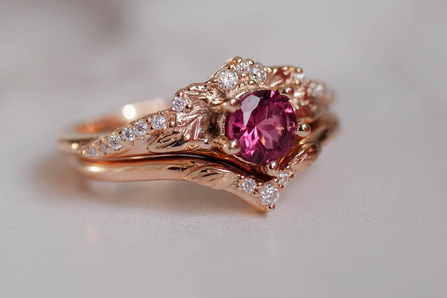 Pink gemstone rings
