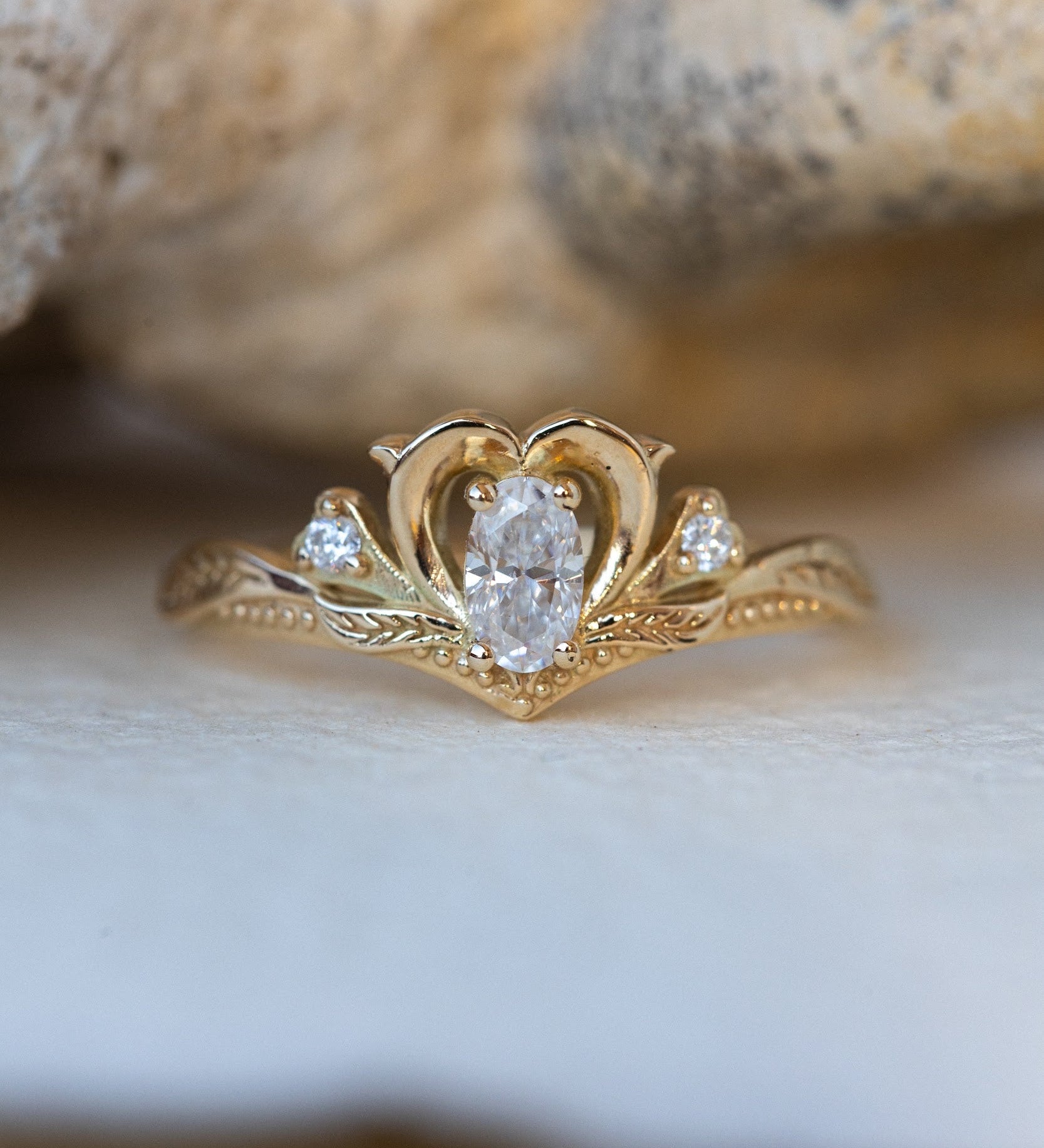 Moissanite engagement ring / Amura - Eden Garden Jewelry™