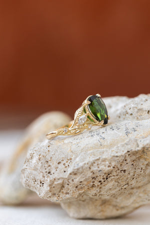 Marco Bicego Jaipur 18ct Yellow Gold Green Tourmaline Diamond Ring AB471-B  TV01 | W Hamond Fine Jewellery