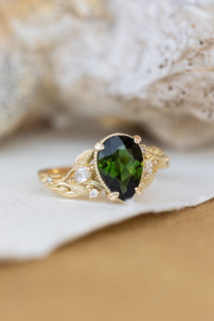 Buy Dual Tourmaline Engagement Ring Dainty Tourmaline Ring Vintage Dual  Tourmaline Set Green Tourmaline Ring Personalized Gift Ring for Her Online  in India - Etsy
