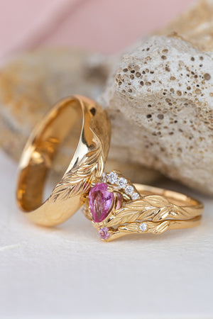Gold Diamond Ring / Gold 18k Statement Ring / Diamond Halo Ring / Pave Diamond  Wedding Rings / Pear & Princess Cut Diamond Wrap Ring for Her - Etsy