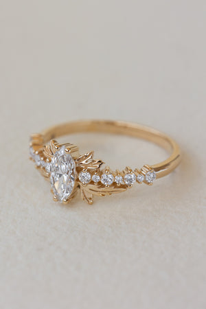 READY TO SHIP: Verbena engagement ring in 14K yellow gold with all lab grown diamonds, RING SIZE: 7 US