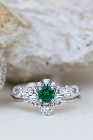 Billie - Bezel Set Emerald Engagement Ring