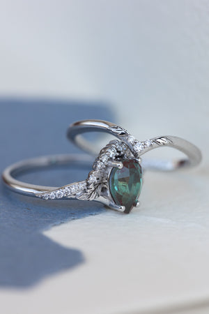 Nature inspired wedding ring / matching band for Amelia - Eden Garden Jewelry™