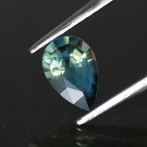 Sapphire | natural, bluish green, pear cut 7x4.5mm, 0.66ct - Eden Garden Jewelry™