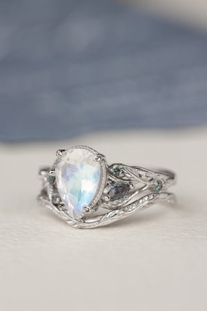 Edwardian Style Moonstone & Diamond Cluster Ring – Ellibelle Jewellery
