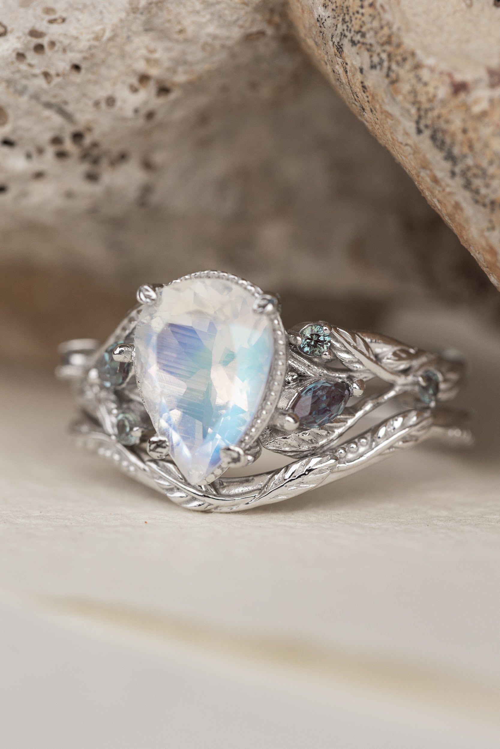 Frozen Moonstone Diamond Ring in 14K and 18K Gold – Tippy Taste Jewelry