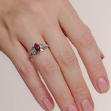 Garnet engagement ring with diamonds / Verbena