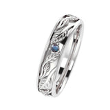 Custom order/MODIFICATION: Patricia wedding band with alexandrite, moonstone & moissanite - Eden Garden Jewelry™