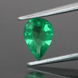 Emerald | IGI certified | natural, deep bluish green color, pear-cut, 7x5mm, *0.5ct, Zambia