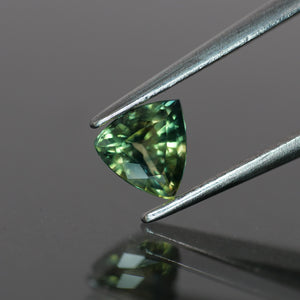 Sapphire | natural, green, trillion cut 5.3x5, 0.60 ct, Australia