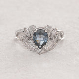READY TO SHIP: Adonis in 14K white gold, natural topaz 8x6 mm, lab diamonds, RING SIZE 5.5 - 8.5 US - Eden Garden Jewelry™