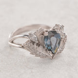 READY TO SHIP: Adonis in 14K white gold, natural topaz 8x6 mm, lab diamonds, RING SIZE 5.5 - 8.5 US - Eden Garden Jewelry™